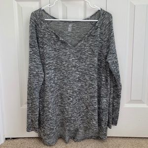 Gray Cozy Knit Long Sleeve Shirt